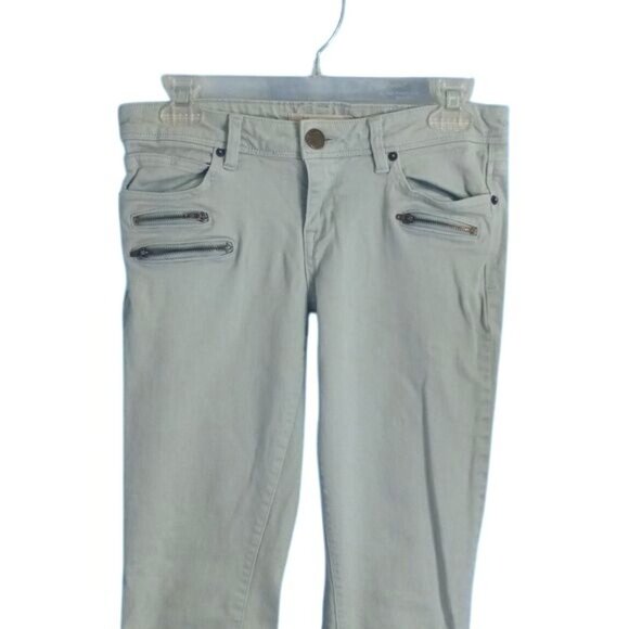 Life In Progress Size 27 Jeans Womens Denim Blue Skinny Fit Zippers Steampunk - Picture 5 of 12